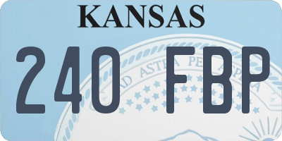 KS license plate 240FBP
