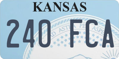 KS license plate 240FCA