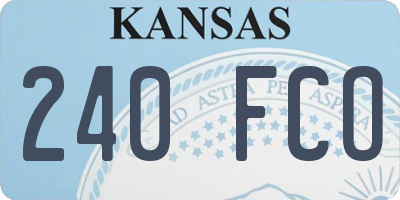 KS license plate 240FCO