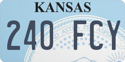 KS license plate 240FCY