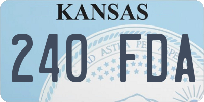 KS license plate 240FDA