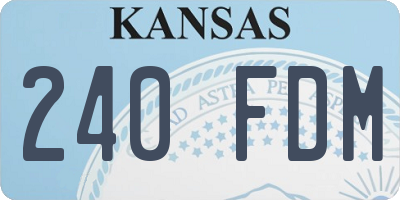KS license plate 240FDM
