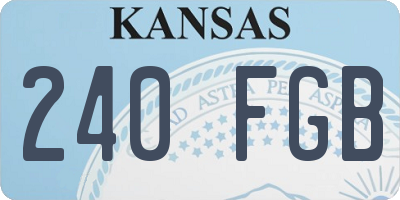 KS license plate 240FGB