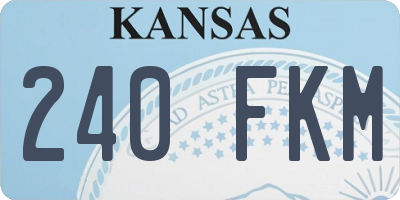 KS license plate 240FKM