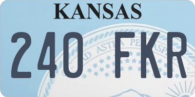 KS license plate 240FKR