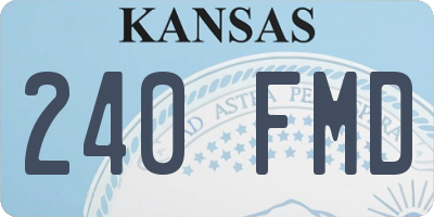 KS license plate 240FMD