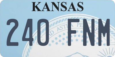KS license plate 240FNM