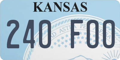KS license plate 240FOO