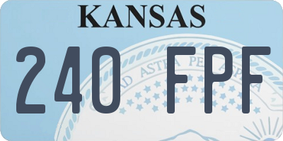 KS license plate 240FPF