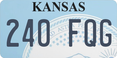KS license plate 240FQG