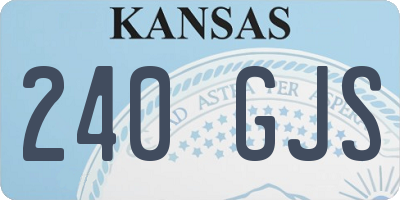 KS license plate 240GJS