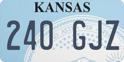 KS license plate 240GJZ