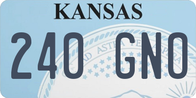 KS license plate 240GNO