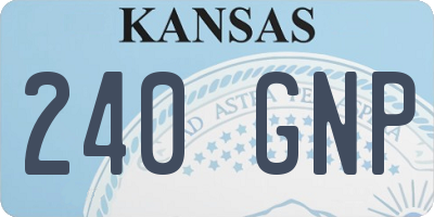 KS license plate 240GNP