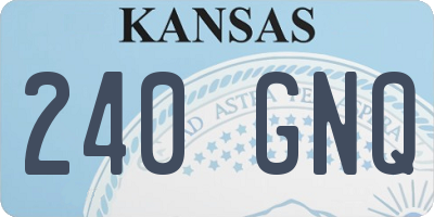 KS license plate 240GNQ