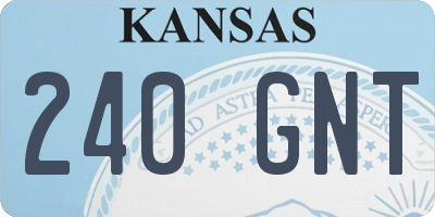 KS license plate 240GNT