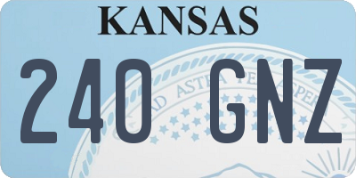 KS license plate 240GNZ