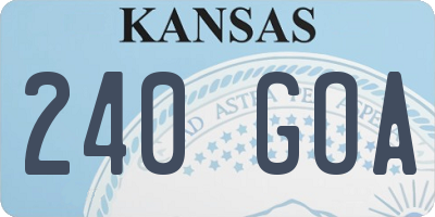 KS license plate 240GOA