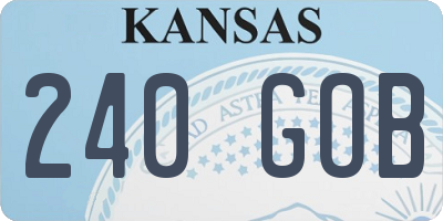 KS license plate 240GOB