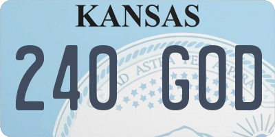 KS license plate 240GOD