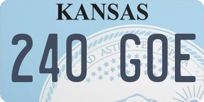 KS license plate 240GOE
