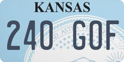 KS license plate 240GOF