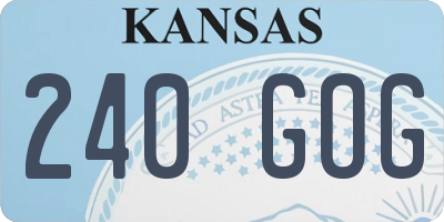 KS license plate 240GOG