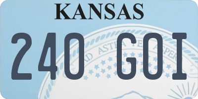 KS license plate 240GOI
