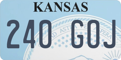 KS license plate 240GOJ