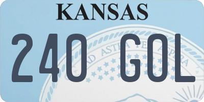 KS license plate 240GOL