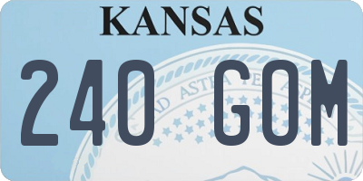 KS license plate 240GOM