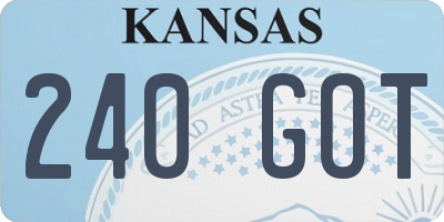 KS license plate 240GOT