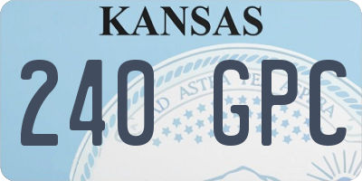 KS license plate 240GPC