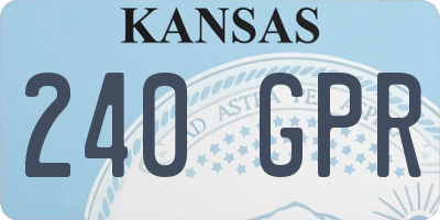 KS license plate 240GPR