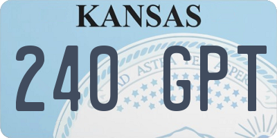 KS license plate 240GPT