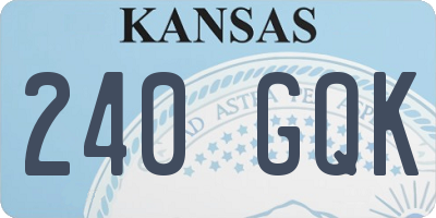 KS license plate 240GQK