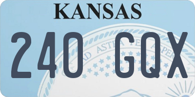 KS license plate 240GQX