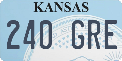 KS license plate 240GRE