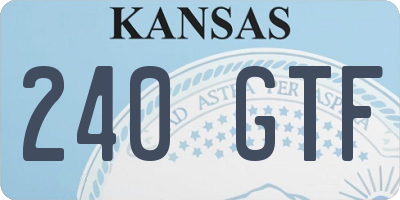 KS license plate 240GTF