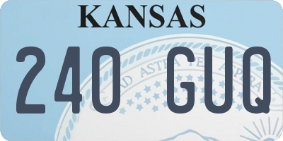 KS license plate 240GUQ
