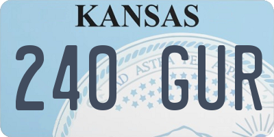 KS license plate 240GUR