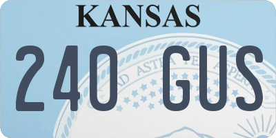 KS license plate 240GUS