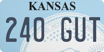 KS license plate 240GUT