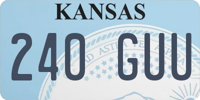 KS license plate 240GUU