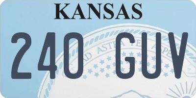 KS license plate 240GUV