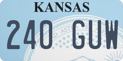 KS license plate 240GUW
