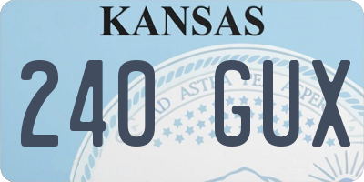 KS license plate 240GUX
