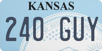 KS license plate 240GUY