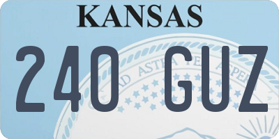 KS license plate 240GUZ