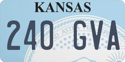 KS license plate 240GVA